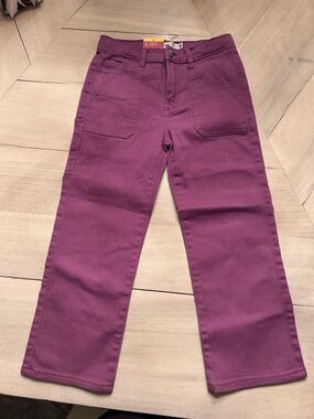 Girls Levis Deep Plum Wide-Leg Jeans with adjustable waist size 6 NWT